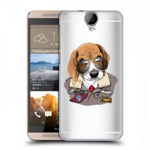 Полупрозрачный дизайнерский пластиковый чехол для HTC One E9+ Прозрачные собаки