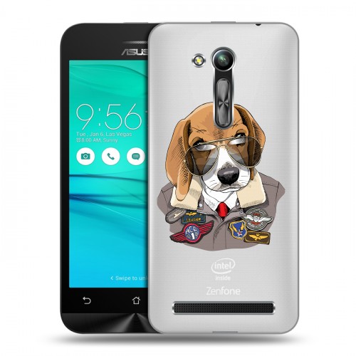 Полупрозрачный дизайнерский пластиковый чехол для ASUS ZenFone Go 4.5 ZB452KG Прозрачные собаки