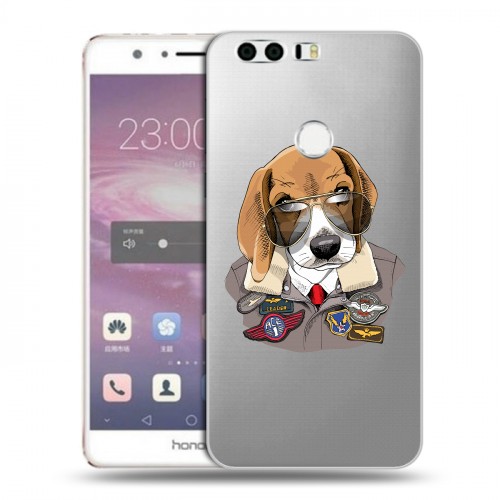 Полупрозрачный дизайнерский пластиковый чехол для Huawei Honor 8 Прозрачные собаки