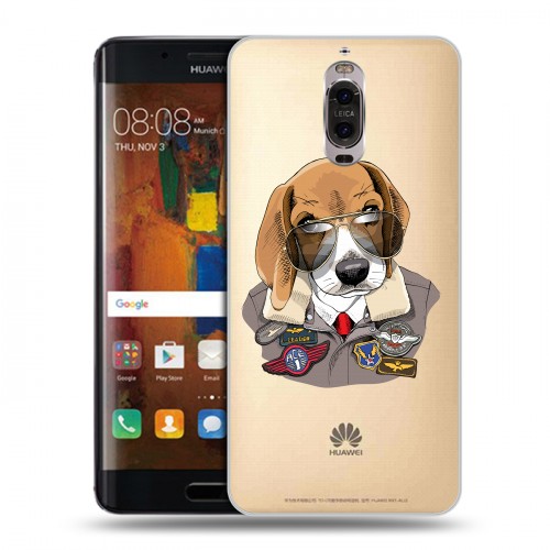 Полупрозрачный дизайнерский пластиковый чехол для Huawei Mate 9 Pro Прозрачные собаки
