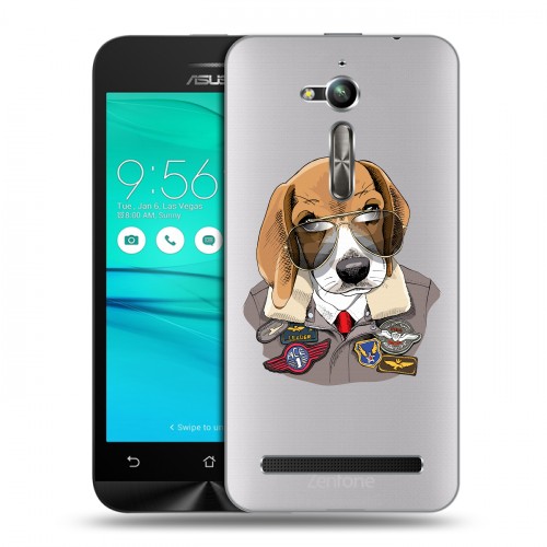 Полупрозрачный дизайнерский пластиковый чехол для ASUS ZenFone Go ZB500KL Прозрачные собаки