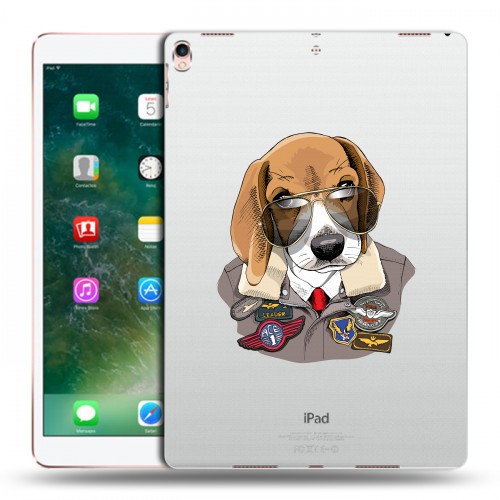 Полупрозрачный дизайнерский пластиковый чехол для Ipad Pro 10.5 Прозрачные собаки