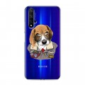 Полупрозрачный дизайнерский пластиковый чехол для Huawei Honor 20 Прозрачные собаки