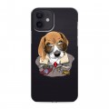 Полупрозрачный дизайнерский силиконовый чехол для Iphone 12 Прозрачные собаки