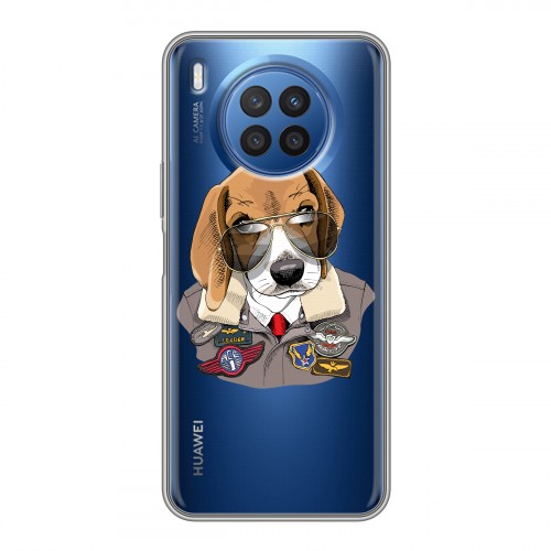 Полупрозрачный дизайнерский силиконовый чехол для Huawei Nova 8i Прозрачные собаки