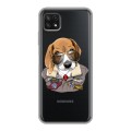 Полупрозрачный дизайнерский силиконовый с усиленными углами чехол для Samsung Galaxy A22s 5G Прозрачные собаки