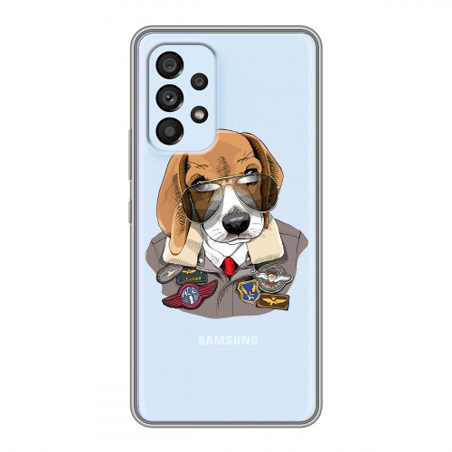 Полупрозрачный дизайнерский силиконовый чехол для Samsung Galaxy A33 5G Прозрачные собаки
