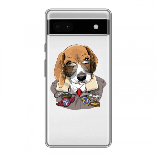 Полупрозрачный дизайнерский пластиковый чехол для Google Pixel 6a Прозрачные собаки