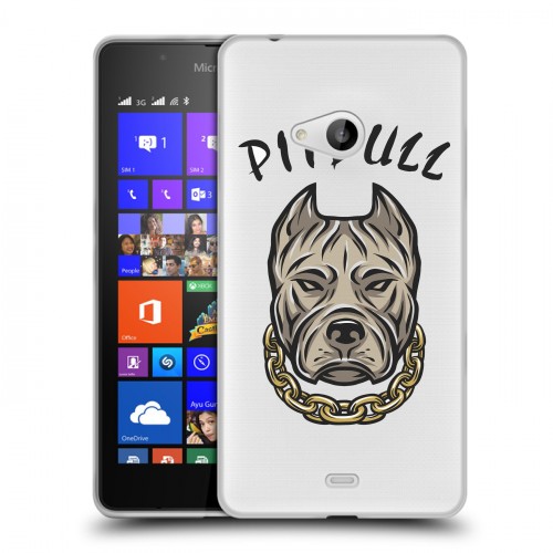 Полупрозрачный дизайнерский пластиковый чехол для Microsoft Lumia 540 Прозрачные собаки