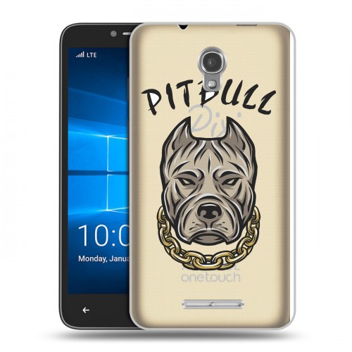 Полупрозрачный дизайнерский пластиковый чехол для Alcatel OneTouch Pixi First Прозрачные собаки