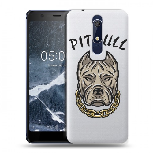 Полупрозрачный дизайнерский пластиковый чехол для Nokia 5.1 Прозрачные собаки