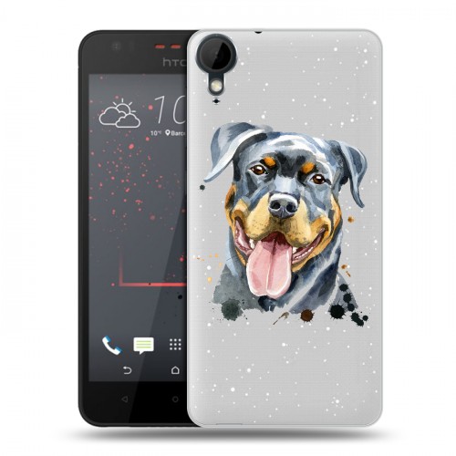 Полупрозрачный дизайнерский пластиковый чехол для HTC Desire 825 Прозрачные собаки