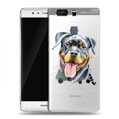Полупрозрачный дизайнерский пластиковый чехол для Huawei P9 Plus Прозрачные собаки