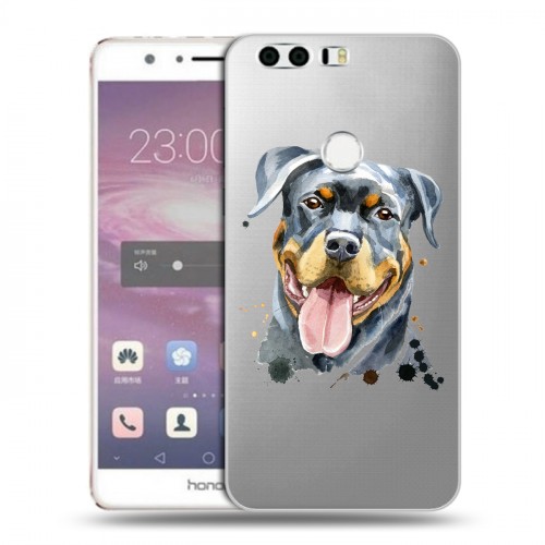 Полупрозрачный дизайнерский пластиковый чехол для Huawei Honor 8 Прозрачные собаки