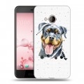 Полупрозрачный дизайнерский силиконовый чехол для HTC U Play Прозрачные собаки