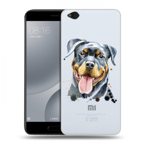 Полупрозрачный дизайнерский пластиковый чехол для Xiaomi Mi5C Прозрачные собаки