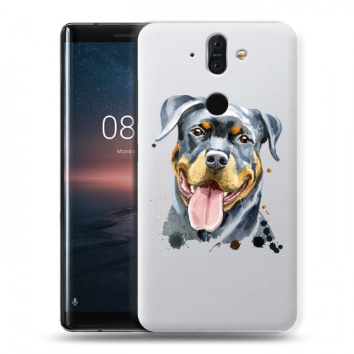 Полупрозрачный дизайнерский пластиковый чехол для Nokia 8 Sirocco Прозрачные собаки