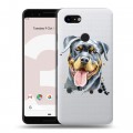 Полупрозрачный дизайнерский пластиковый чехол для Google Pixel 3 Прозрачные собаки