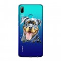 Полупрозрачный дизайнерский пластиковый чехол для Huawei P Smart (2019) Прозрачные собаки
