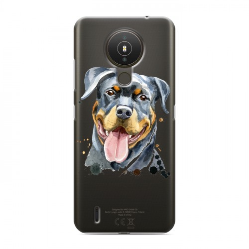 Полупрозрачный дизайнерский силиконовый с усиленными углами чехол для Nokia 1.4 Прозрачные собаки