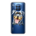 Полупрозрачный дизайнерский силиконовый с усиленными углами чехол для Huawei Nova 8i Прозрачные собаки