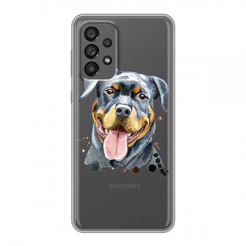 Полупрозрачный дизайнерский пластиковый чехол для Samsung Galaxy A73 5G Прозрачные собаки