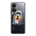 Полупрозрачный дизайнерский пластиковый чехол для Huawei Honor X7 Прозрачные собаки