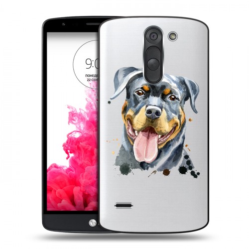 Полупрозрачный дизайнерский пластиковый чехол для LG G3 Stylus Прозрачные собаки