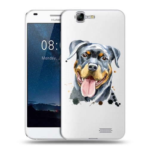Полупрозрачный дизайнерский пластиковый чехол для Huawei Ascend G7 Прозрачные собаки