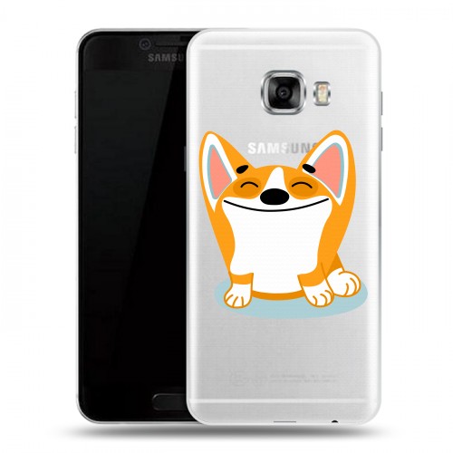 Полупрозрачный дизайнерский пластиковый чехол для Samsung Galaxy C5 Прозрачные собаки