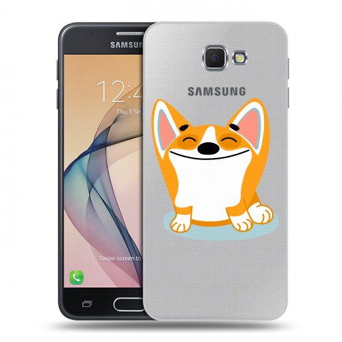 Полупрозрачный дизайнерский пластиковый чехол для Samsung Galaxy J5 Prime Прозрачные собаки