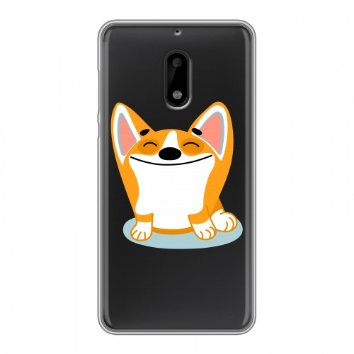Полупрозрачный дизайнерский пластиковый чехол для Nokia 6 Прозрачные собаки
