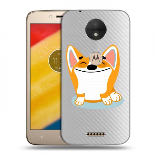 Полупрозрачный дизайнерский пластиковый чехол для Motorola Moto C Прозрачные собаки