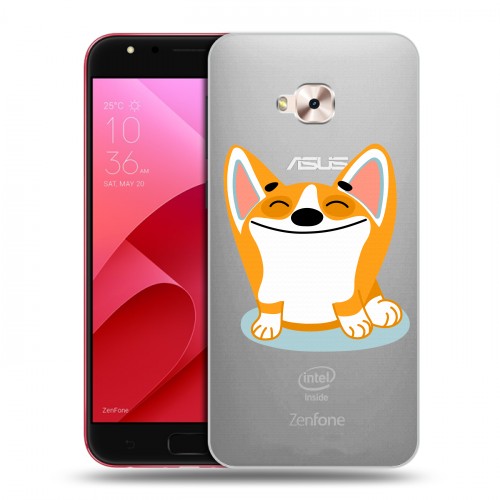 Полупрозрачный дизайнерский пластиковый чехол для ASUS ZenFone 4 Selfie Pro Прозрачные собаки