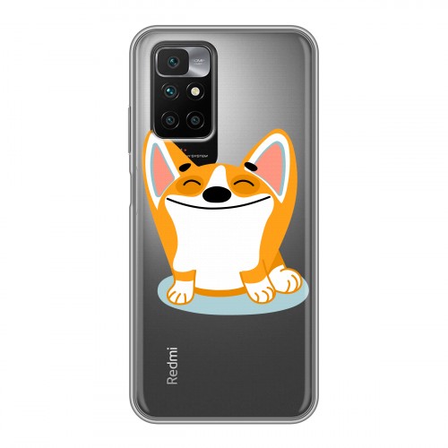 Полупрозрачный дизайнерский пластиковый чехол для Xiaomi Redmi 10 Прозрачные собаки