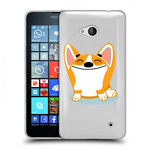 Полупрозрачный дизайнерский силиконовый чехол для Microsoft Lumia 640 Прозрачные собаки