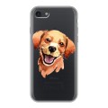 Полупрозрачный дизайнерский силиконовый чехол для Iphone 7 Прозрачные собаки