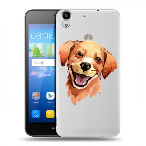Полупрозрачный дизайнерский пластиковый чехол для Huawei Y6 Прозрачные собаки