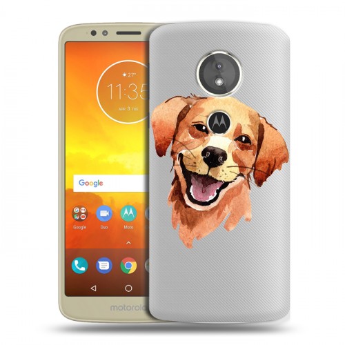 Полупрозрачный дизайнерский силиконовый чехол для Motorola Moto E5 Прозрачные собаки