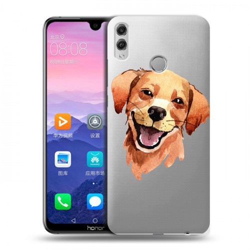Полупрозрачный дизайнерский пластиковый чехол для Huawei Honor 8X Max Прозрачные собаки