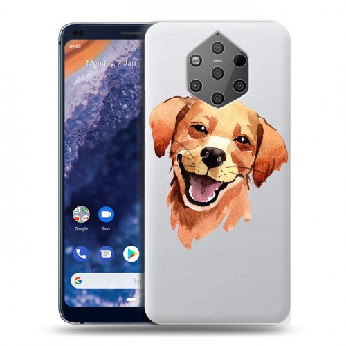 Полупрозрачный дизайнерский пластиковый чехол для Nokia 9 PureView Прозрачные собаки
