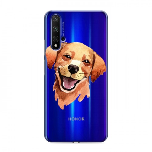 Полупрозрачный дизайнерский пластиковый чехол для Huawei Honor 20 Прозрачные собаки