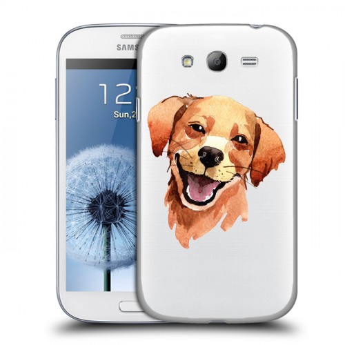 Полупрозрачный дизайнерский пластиковый чехол для Samsung Galaxy Grand Прозрачные собаки