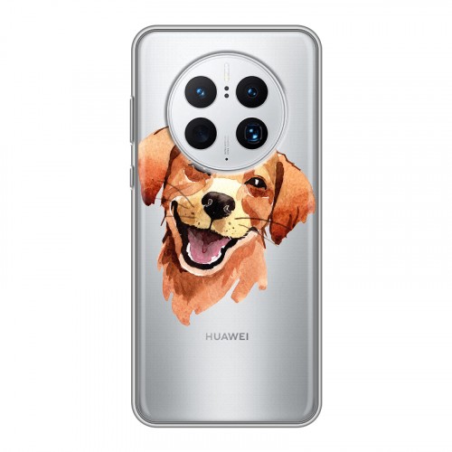 Полупрозрачный дизайнерский силиконовый с усиленными углами чехол для Huawei Mate 50 Pro Прозрачные собаки