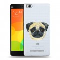 Полупрозрачный дизайнерский пластиковый чехол для Xiaomi Mi4i Прозрачные собаки