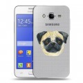 Полупрозрачный дизайнерский пластиковый чехол для Samsung Galaxy J7 Прозрачные собаки
