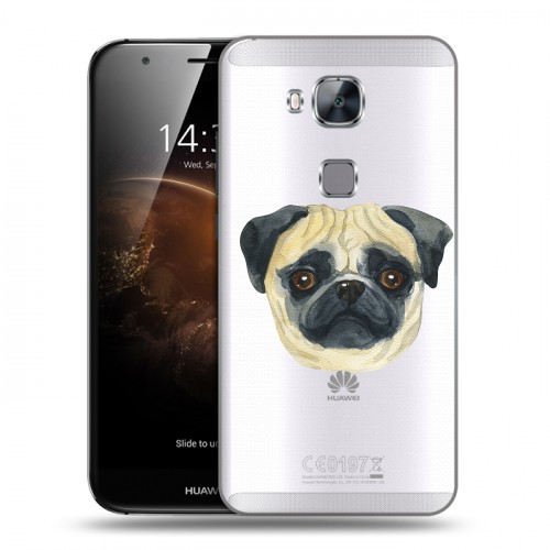 Полупрозрачный дизайнерский силиконовый чехол для Huawei G8 Прозрачные собаки