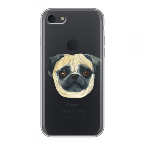 Полупрозрачный дизайнерский силиконовый чехол для Iphone 7 Прозрачные собаки