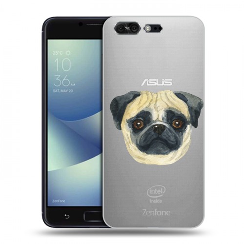 Полупрозрачный дизайнерский пластиковый чехол для ASUS ZenFone 4 Pro Прозрачные собаки