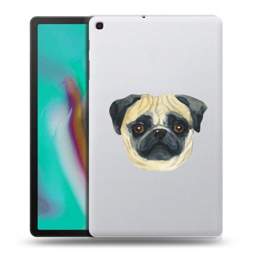 Полупрозрачный дизайнерский пластиковый чехол для Samsung Galaxy Tab A 10.1 (2019) Прозрачные собаки
